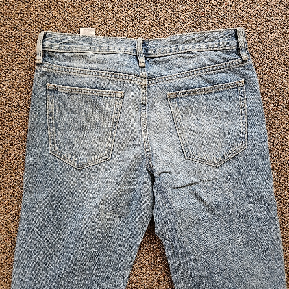 Straight Fit Patchwork Light Wash Denim. - image 6